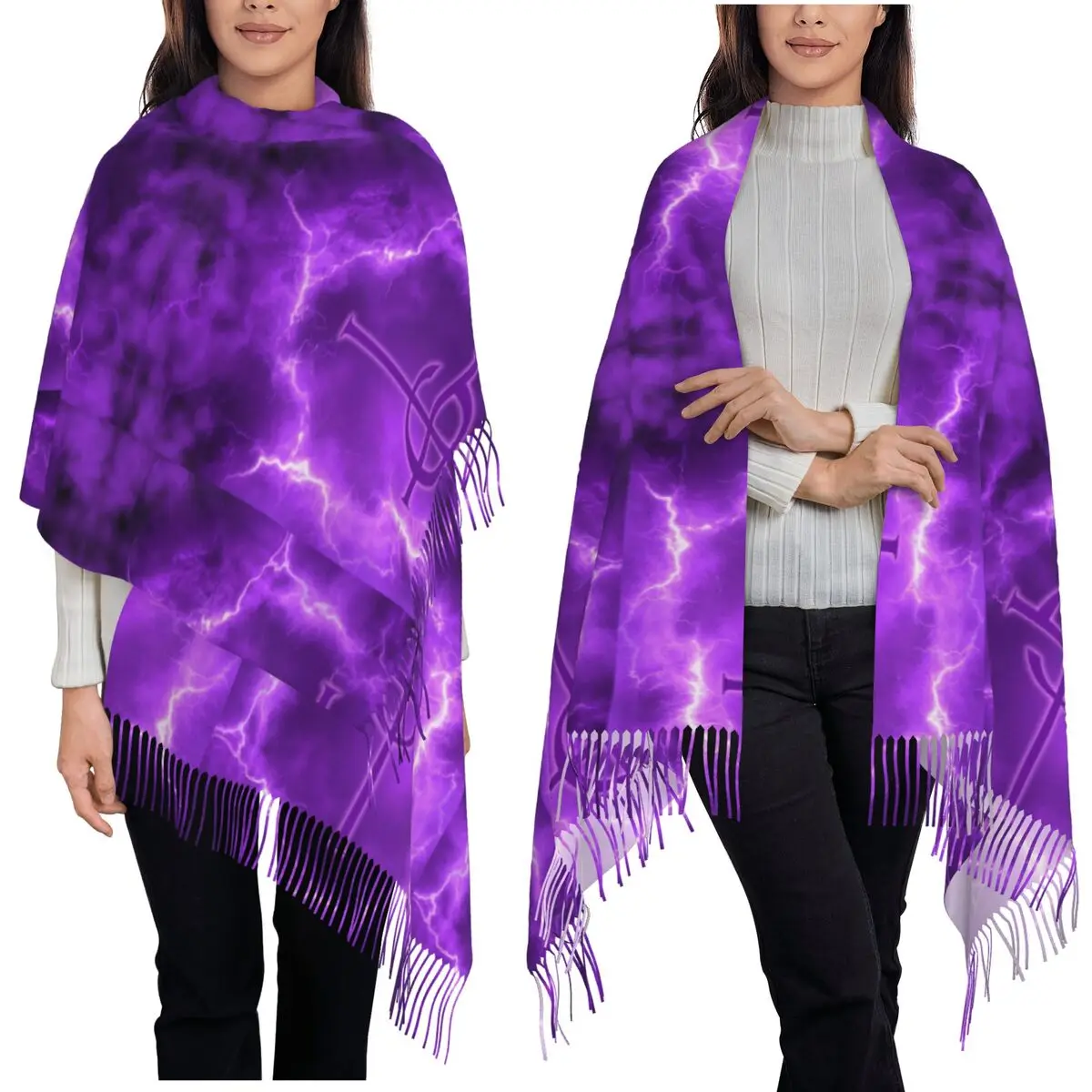 2025 New Skeleta Album Ghost Band Scarf Tassel Scarves Women Soft Warm Shawls and Wraps Long Fall Winter Shawl Wrap