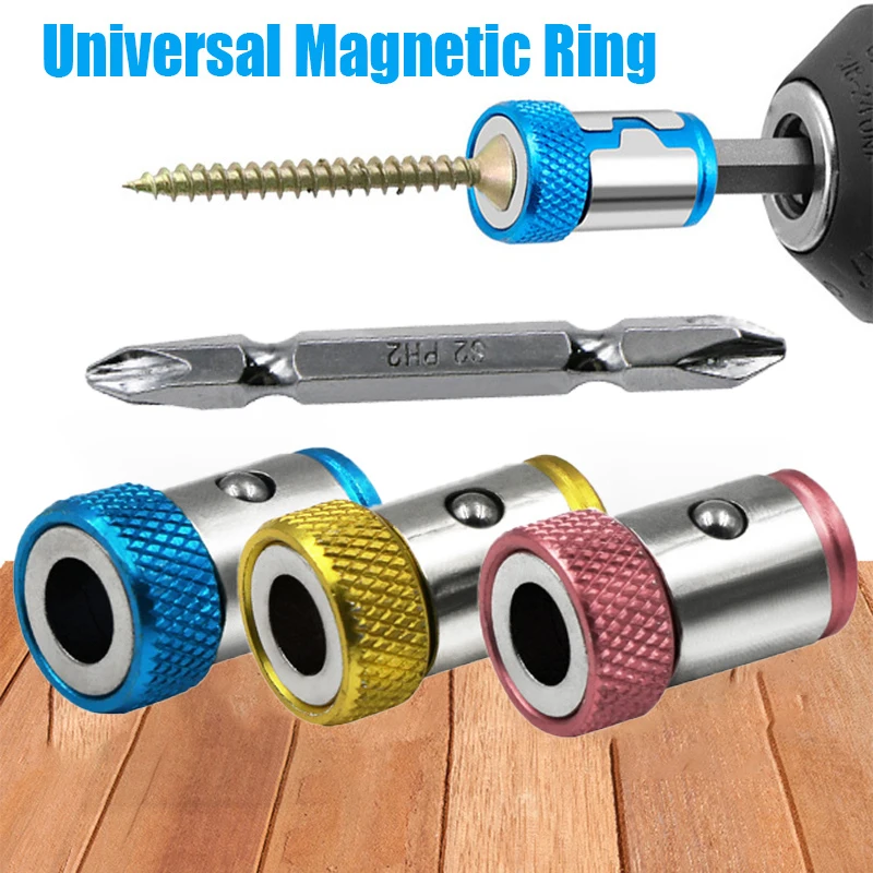 3pcs Magnetic Bit Holder Alloy Electric Magnetic Ring Screwdriver Bit Strong Non-slip Magnet Ring for Phillip Bit Magnetizer