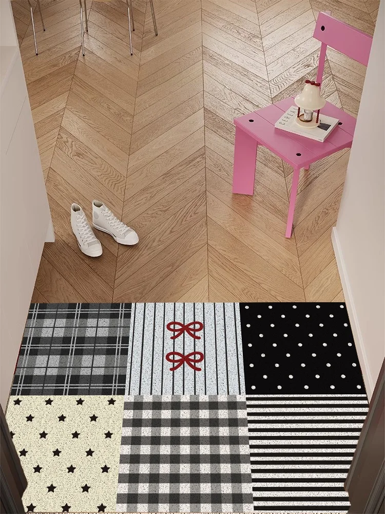 Korean Style Creative Cartoon Entrance Mat Anti-Slip Door Mat Easy to Clean Entrance Hall Door outside Carpet Rectangular Shape