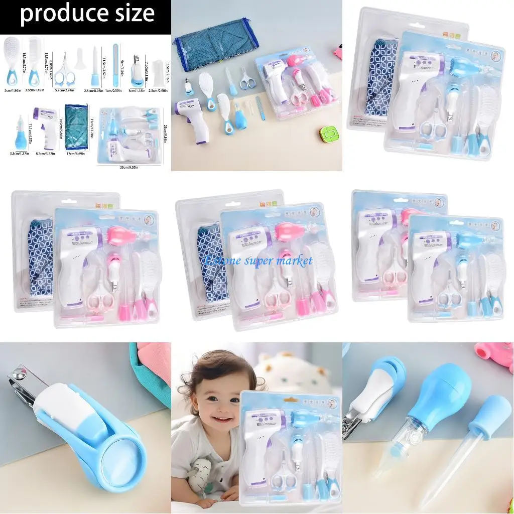 

090B 9 Piece Infant Care Essential Soft Brush Comb Child Friendly Grooming Supplies