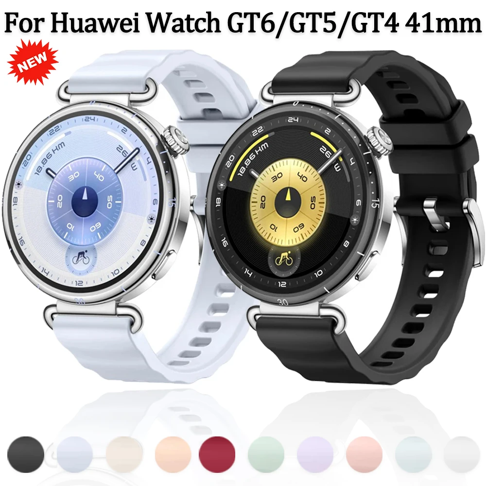 Correa de silicona oficial para Huawei Watch GT6/GT5/GT4, pulsera deportiva de 41mm para Huawei Watch GT5 Pro/5 de 18mm, pulsera ondulada de 42mm