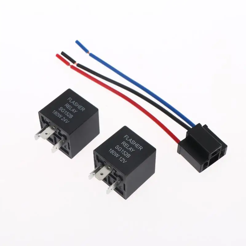 1 Set 12V 24V Car Motorcycle Steering: Relay Flasher Turn Signal 3Pin LED Socket