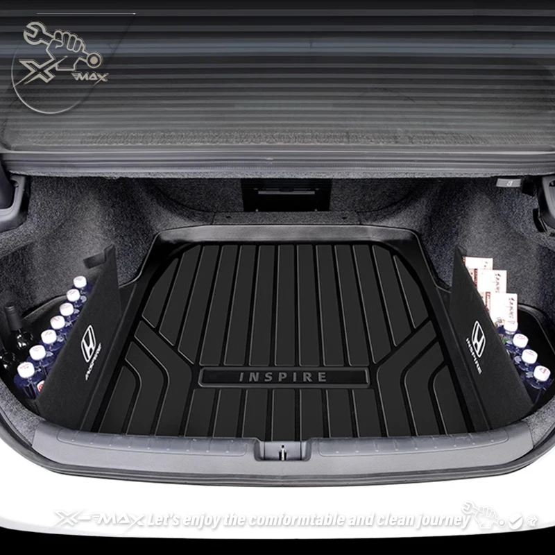 For Honda INSPIRE 2019-2024 Fit Car Trunk Mat All Season Black Cargo Mat 3D Shaped Laser Measured Trunk Liners