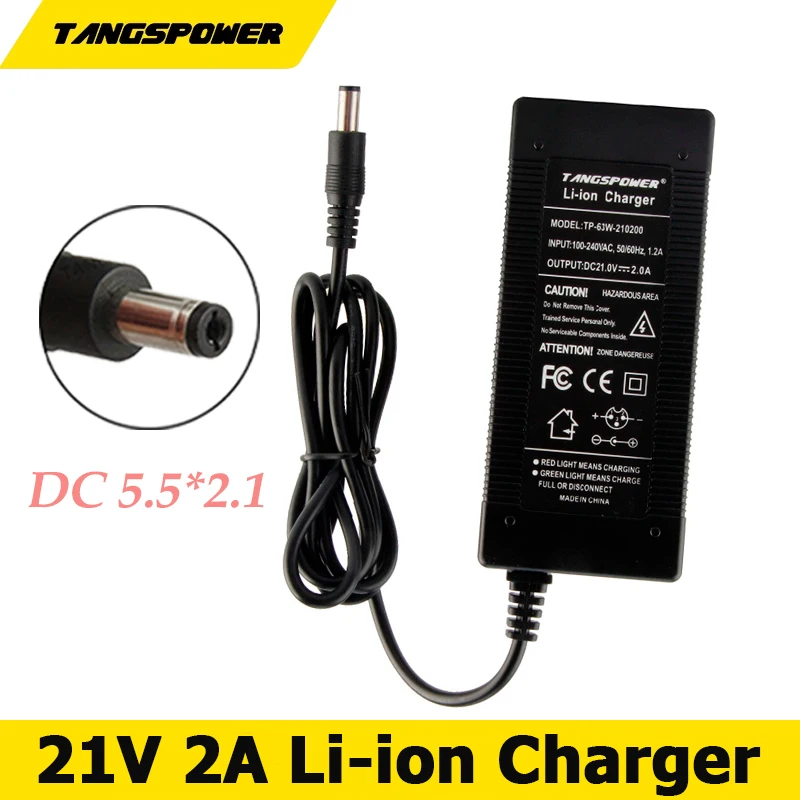 21V 2A High Quality Lthium Battery Charger For 5Series 100-240V 21V 2A Smart Li-ion Battery Charger With DC 5.5*2.1mm Connector