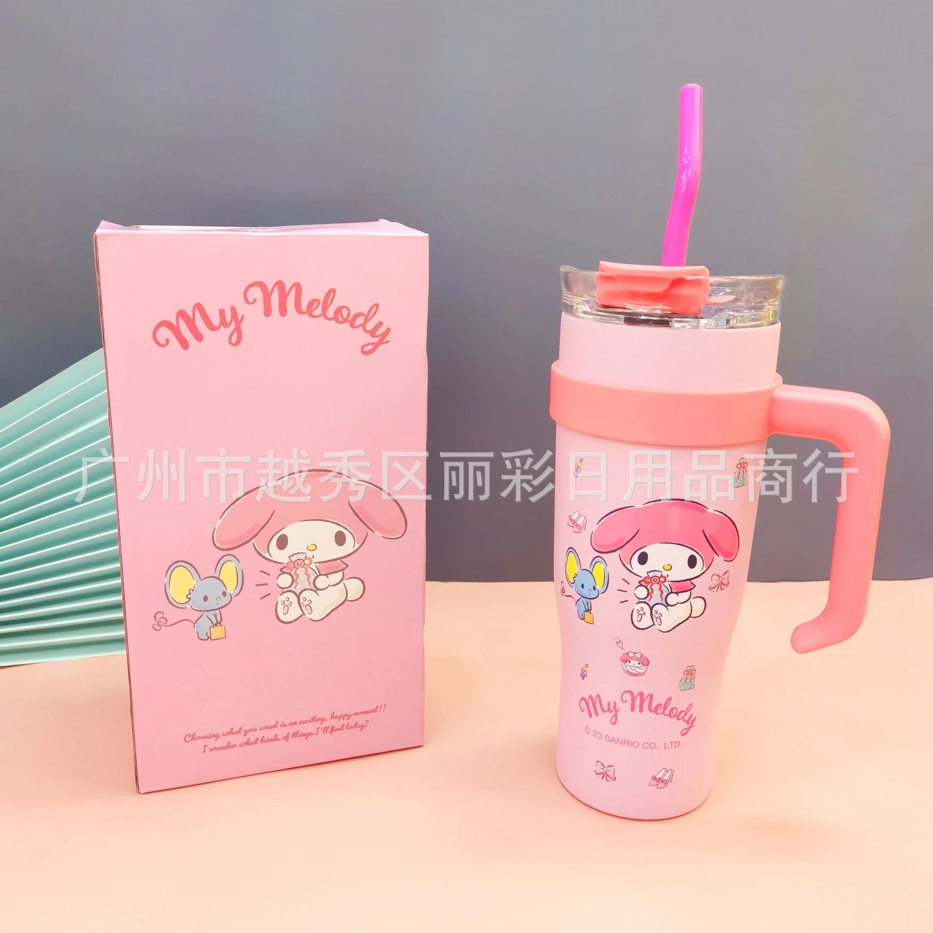 Sanrio Hello Kitty Cinnamoroll Kuromi Big Mac Thermos Cup Cute Cartoon  900ml Insulation Water Bottle Sippy Cup Birthday Gift