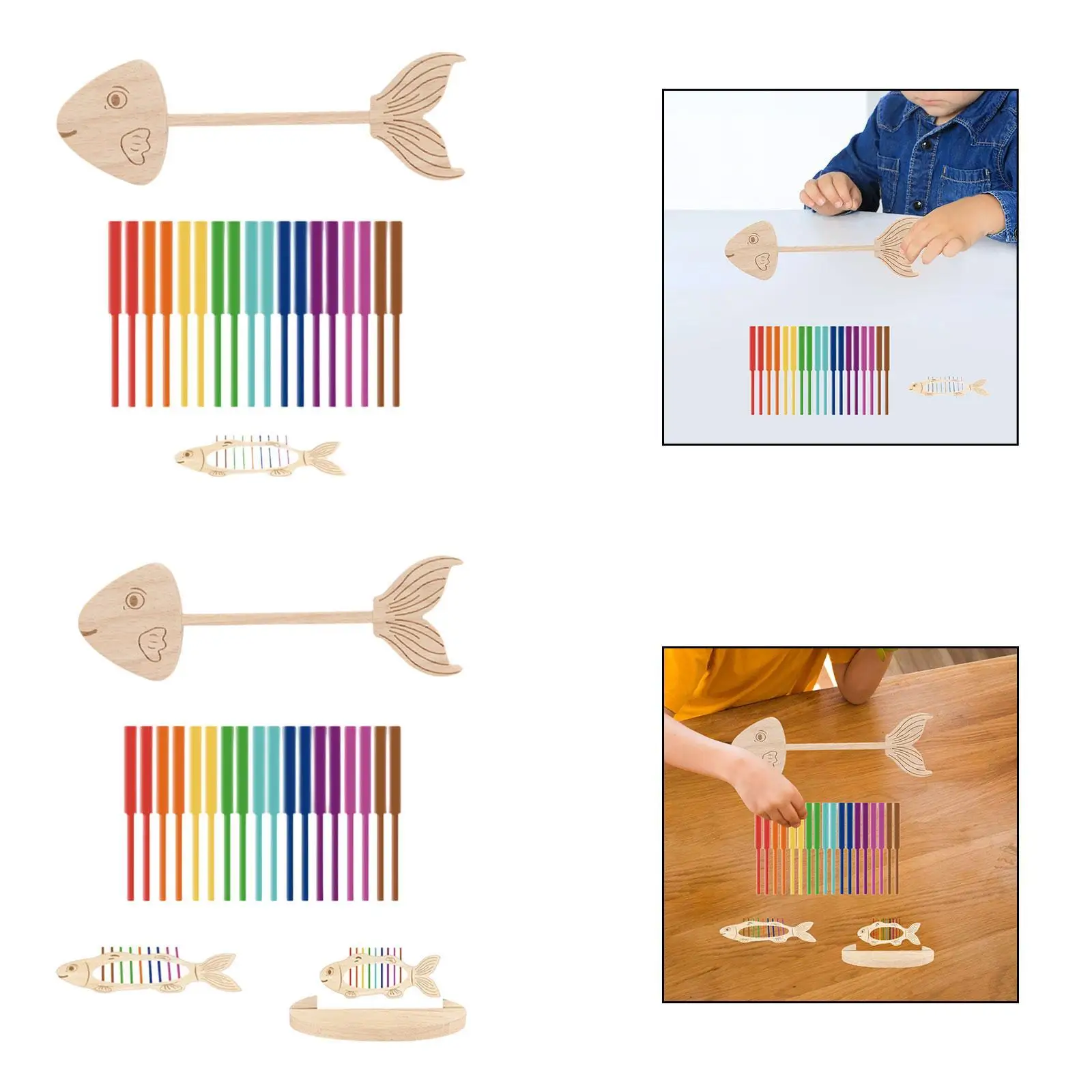 Jouet d'activité de tri d'os de poisson pour les enfants apprenant la reconnaissance et la coordination des couleurs