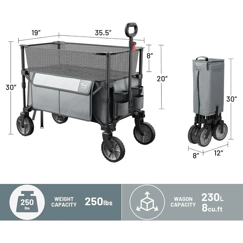 TIMBER RIDGE-carrito plegable para exteriores, carrito resistente para acampar, Patio, compras, jardín