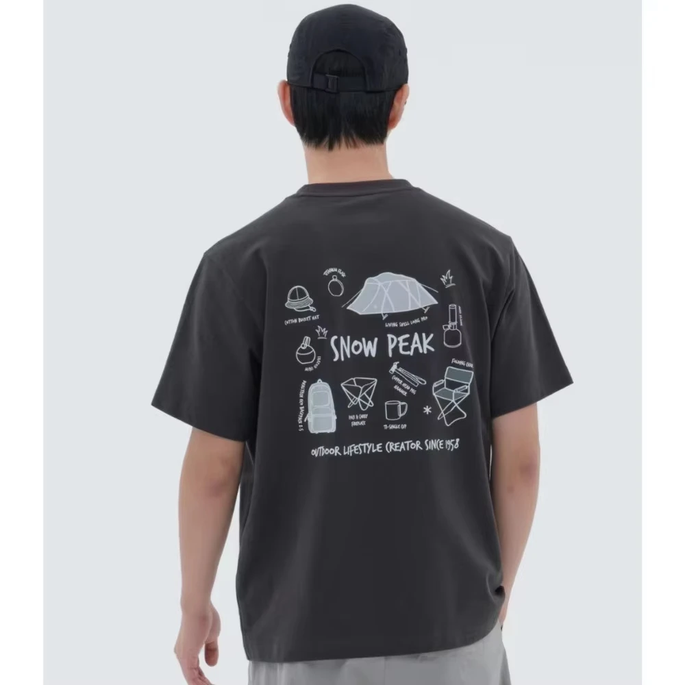 

2025 Новая высококачественная модная брендовая мужская футболка для пар с мультяшным принтом на спине, высококачественная дышащая футболка из чистого хлопка