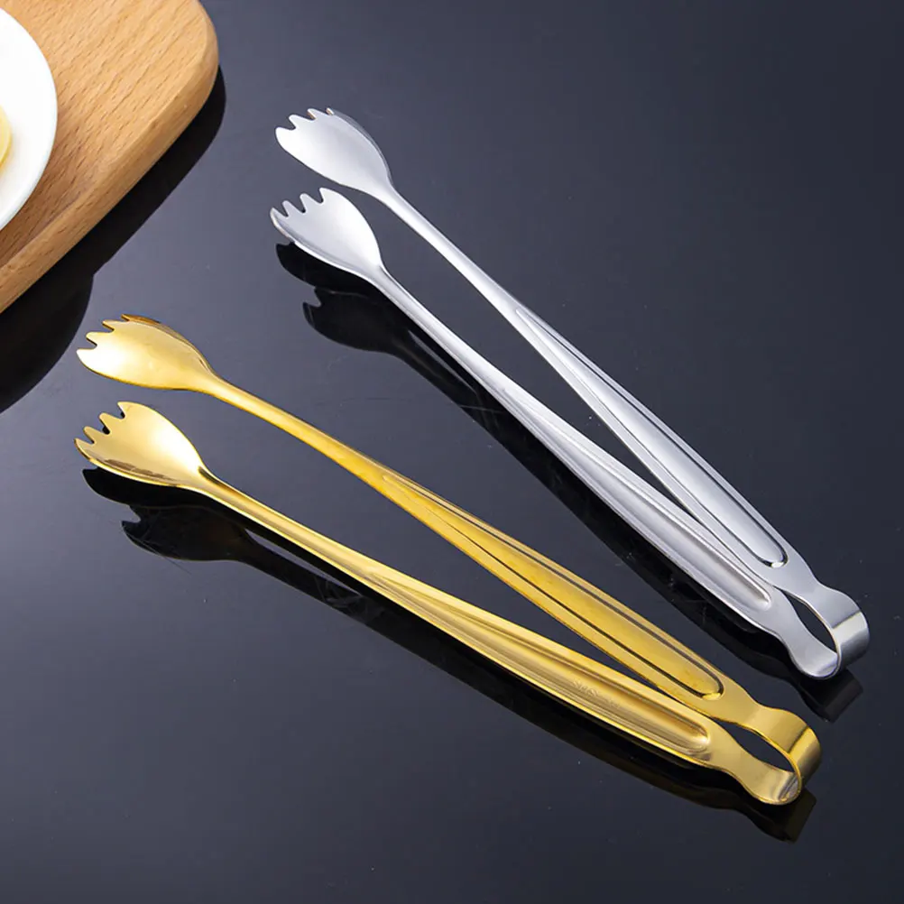 

2Pcs Stainless Steel Meat Tongs for Grilling BBQ Kitchen Food Serving Tools Golden Silver 304 Material Anti-Slip