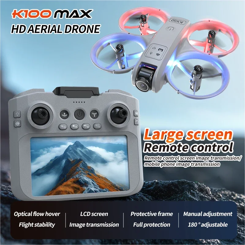 

Портативный дрон K100MAX, стабильный сигнал 2.4G, выполнение трюков, оптическое позиционирование, посадка одним нажатием.