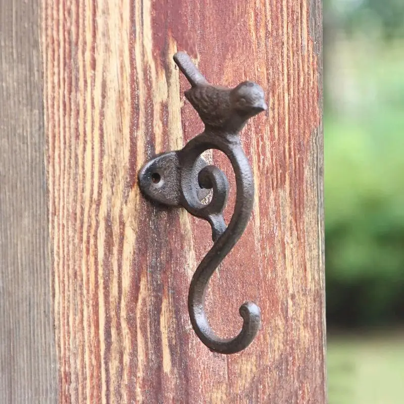 Cast Iron Bird Shaped S Hook Vintage Heavy Duty Wall Hook for Hanging Coats Bags Cookware Kitchen Pantry Organization