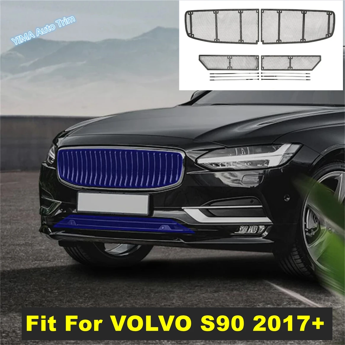 

Fit For VOLVO S90 2017 - 2020 Car Style Front Grille Insect Screening Mesh Insert Protection Net Cover Trim Exterior Accessories