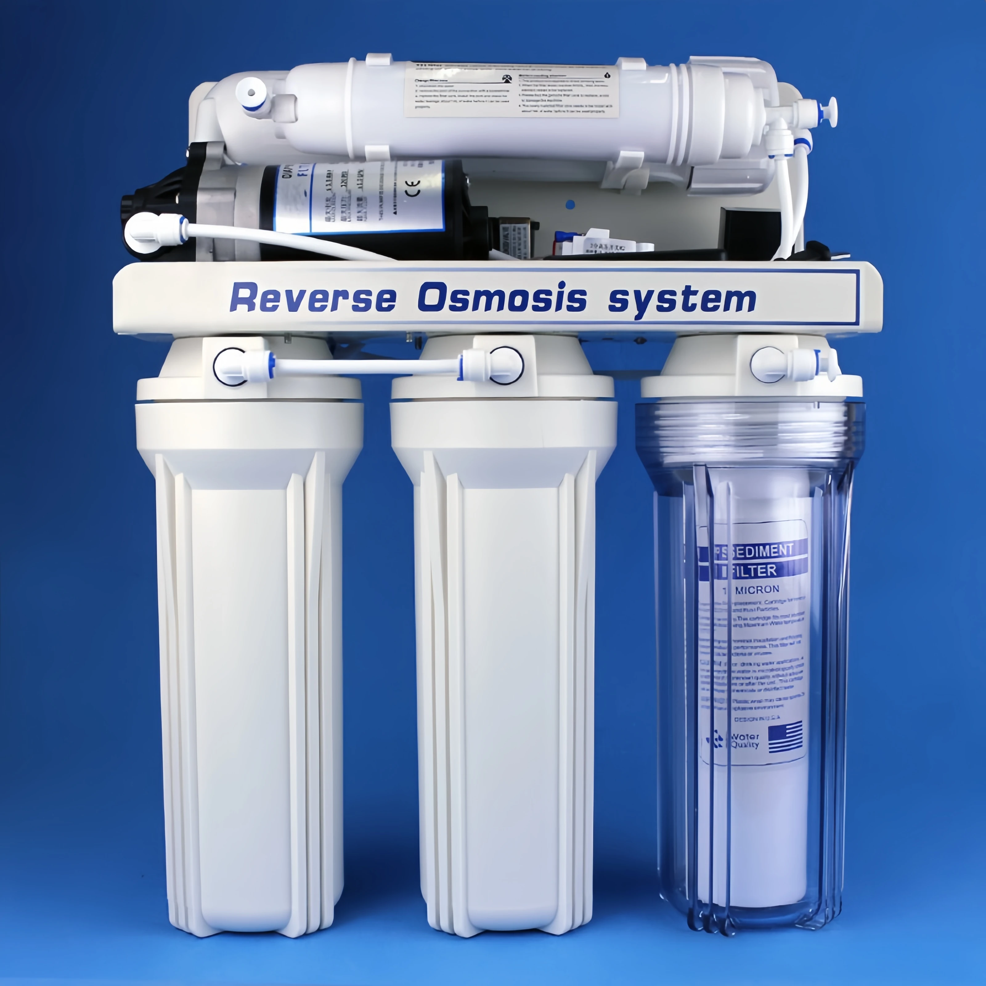 نظام تصفية المياه المحمول 5 مراحل RO مع صنبور 75GPD قدرة تنقية بالوعة بدون خزان للاستخدام المنزلي شقة سيارة المطبخ