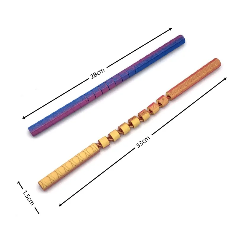 28 سنتيمتر ثلاثية الأبعاد الطباعة Nunchucks اللعب الإبداعية قابل للسحب ألعاب ترفيهية للأطفال الإجهاد الإغاثة تشوه تمتد قفل Nunchucks