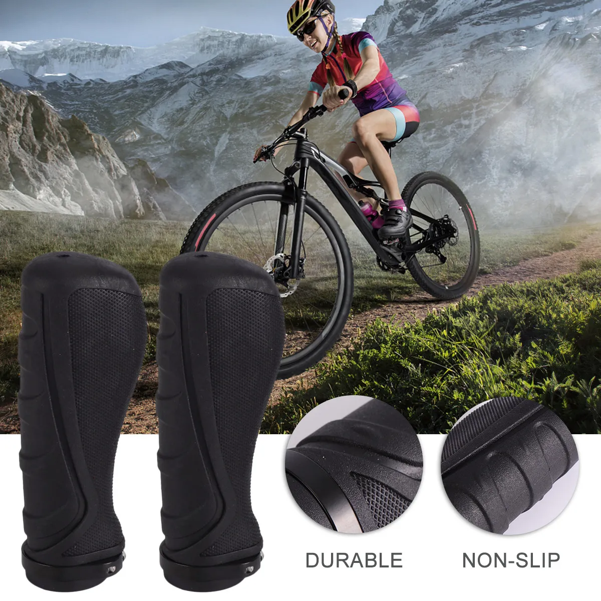 

2 шт. резиновые накладки на руль для горного велосипеда, удобные, нескользящие, черные, легко устанавливаются, с противоскользящей поверхностью