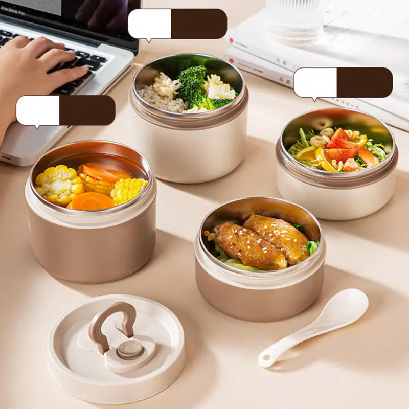Frasco térmico de alimentos 350ml/650ml, copo de sopa isolado, recipientes térmicos, saco de refeição portátil de aço inoxidável, lancheira especial