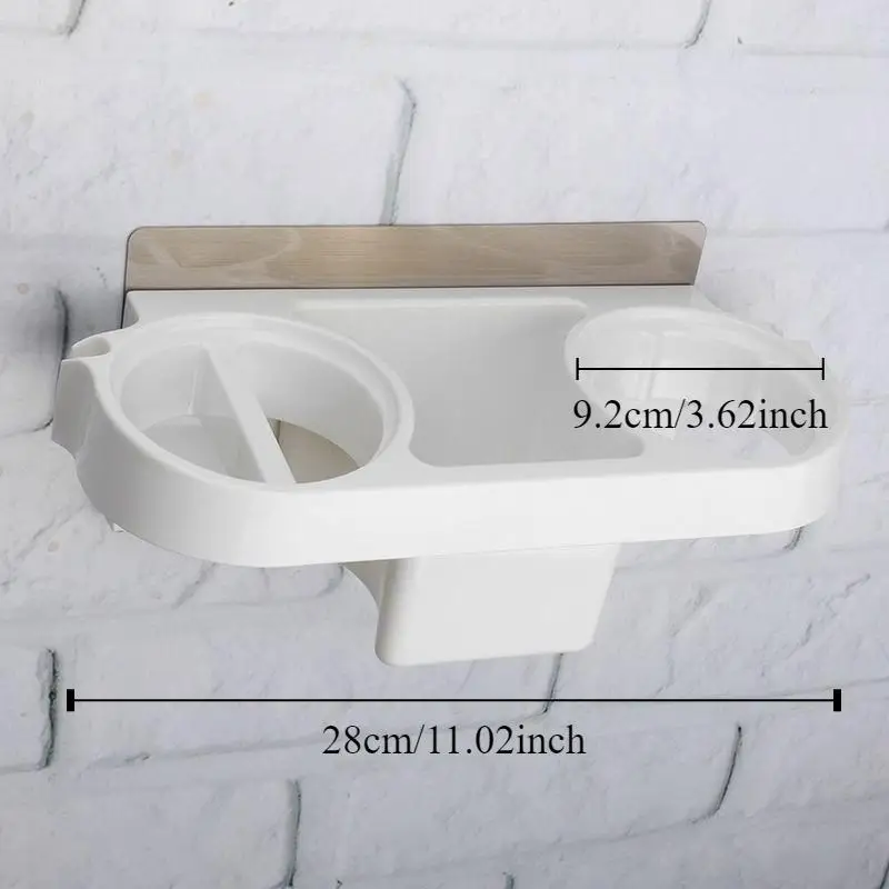 1PC Hair Dryer Rack Comb Holder Bathroom Storage Organizer Self Adhesive Wall Mounted Stand for Shampoo