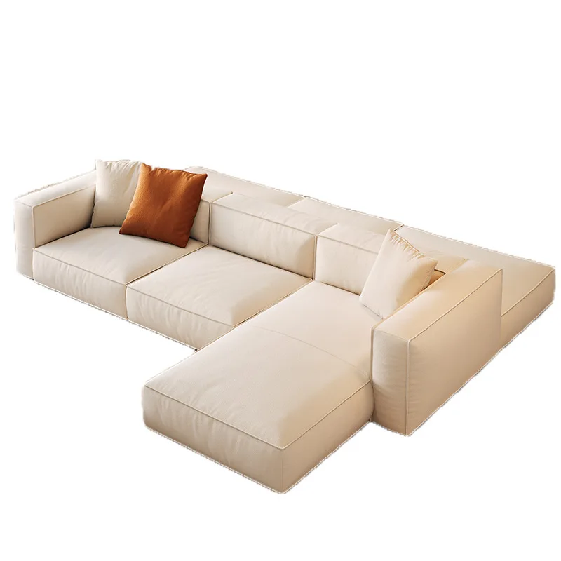 

Sit on a fabric sofa