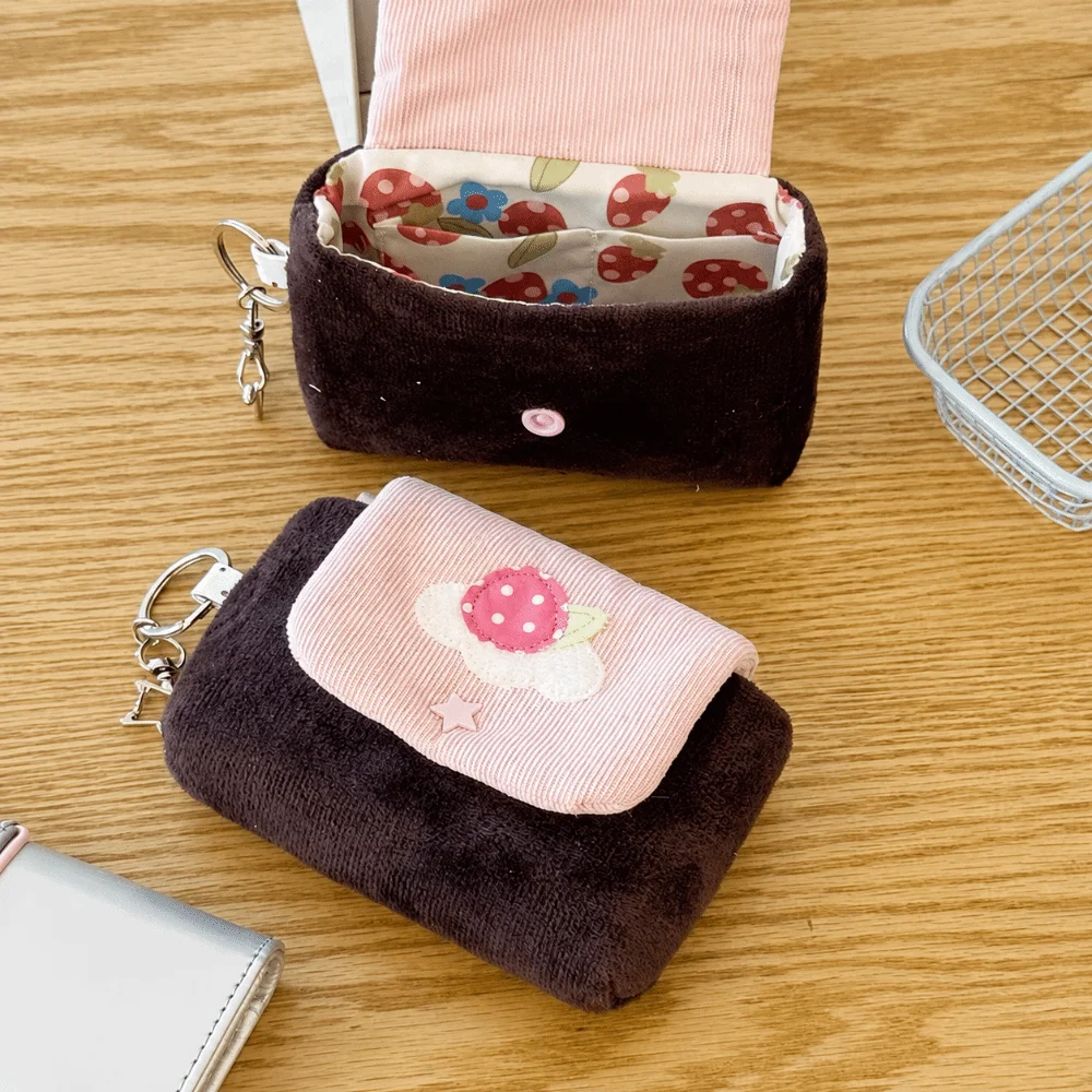 Korean Polka Dot Star Print Cosmetic Bag Multi-Purpose Portable Stationery Pencil Case Large Capacity Storage Pouch