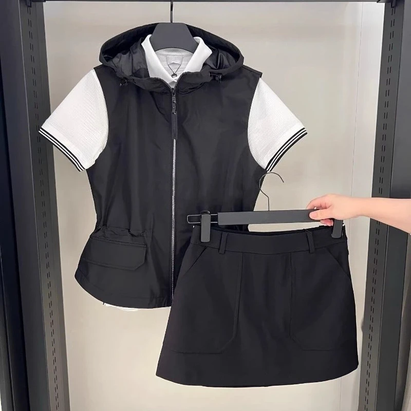 Sporty Chic Women's Golf Vest Hooded Sleeveless Zip Up Casual Outdoor Breathable Gilet Lightweight Sports Waistcoat 2026 Summer