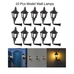 10Pcs Hanging Lamp Simulation Decor 1/87 Toy Accessory for Dollhouse LED Wall Sconces Mini Miniature Street Railway Train