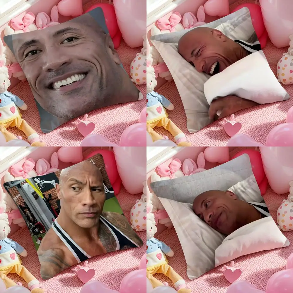 Dwayne J-Johnson Pillow Case Cushion Cover Soft & Easy-Wash Pillow Case – Versatile For Couch, Bed, Travel And Office