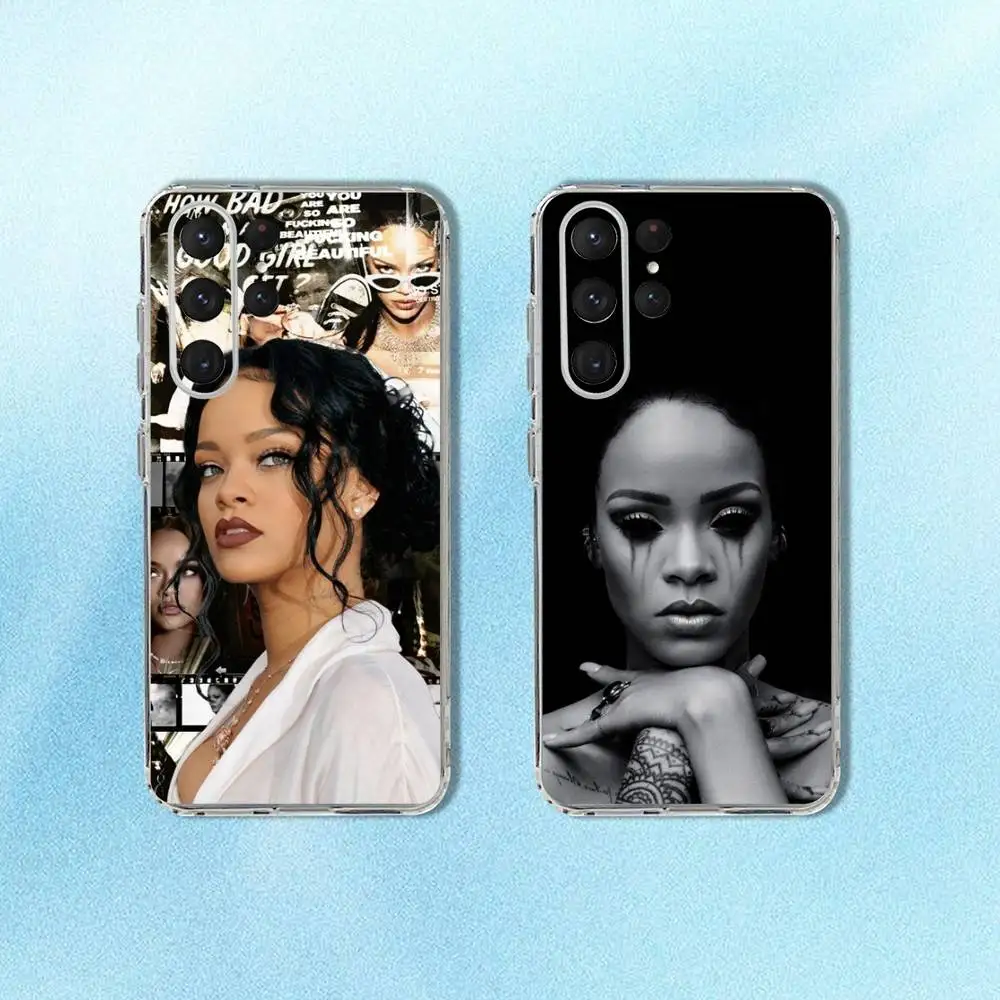 

Singer R-RIHANNA Phone Case For Samsung S24,30,21,22,23,20 FE,lite,PIus,Ultra,5G,Note,9,10 Transparent Cover