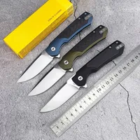 BK 714 Folding Pocket Knife 8Cr13Mov Blade Aluminum Inlaid with Carbon Fiber Handle Camping Survival Hunting Self-defense Knife