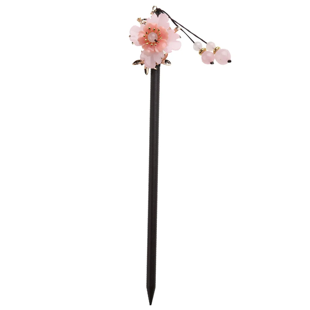 Japanese Hair Pin Peach Blossom Wooden Clasp Retro Hairpin Accessory Antiquing Stick Folk-custom Women's