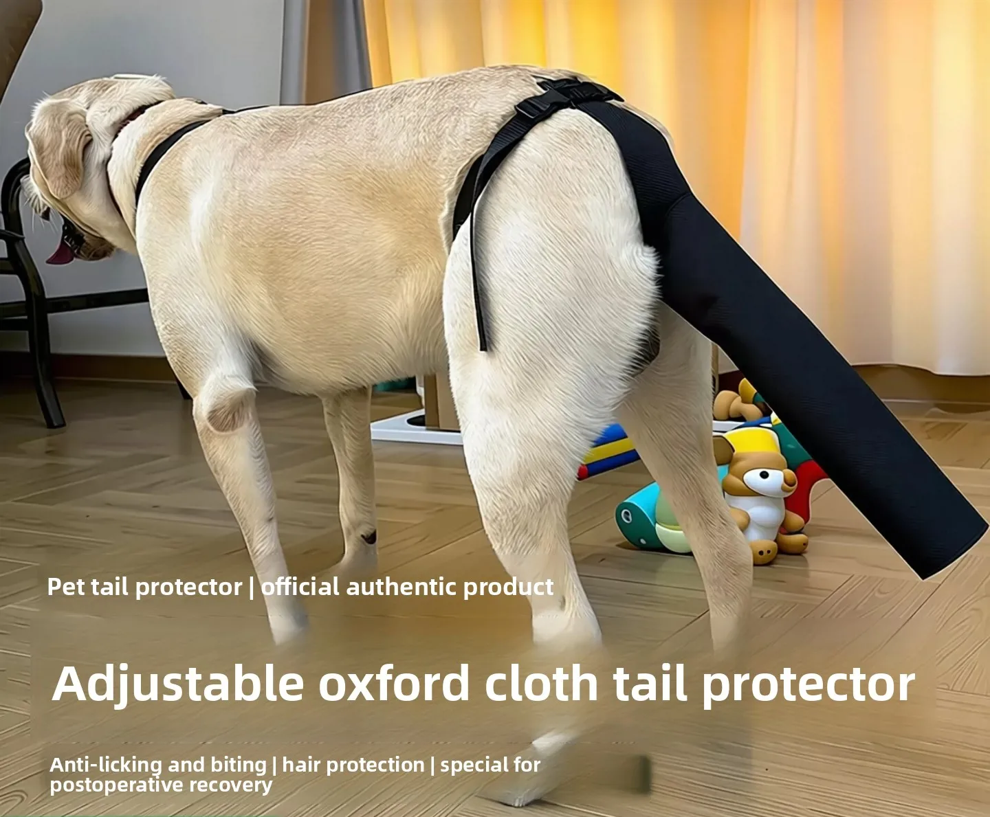 ZHAYA Dog Tail Protector Adjustable Oxford Fabric Anti Bite Lick Wound Healing Sleeve for Dogs Post Surgery Injury Protection