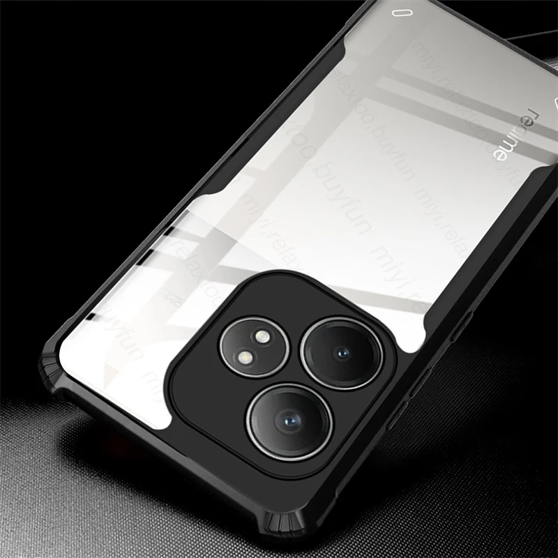 For Realme GT 6T 5G Case Transparent Acrylic Armor Shockproof Coque RealmeGT6T Realmi GT6T GT 6 T GT6 T 5G Camera Protect Fundas