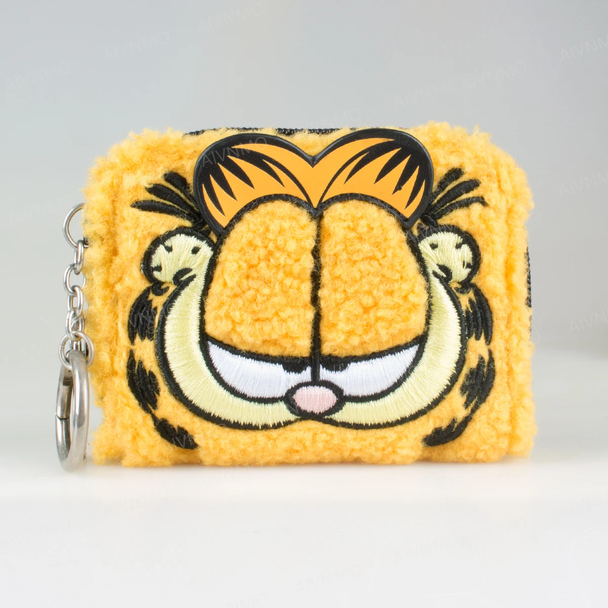 3D Cat Design Zipper High-Quality Tri-Fold Plush Wallet, Fashionable Personalized Card Holder, ID Window Coin Purse