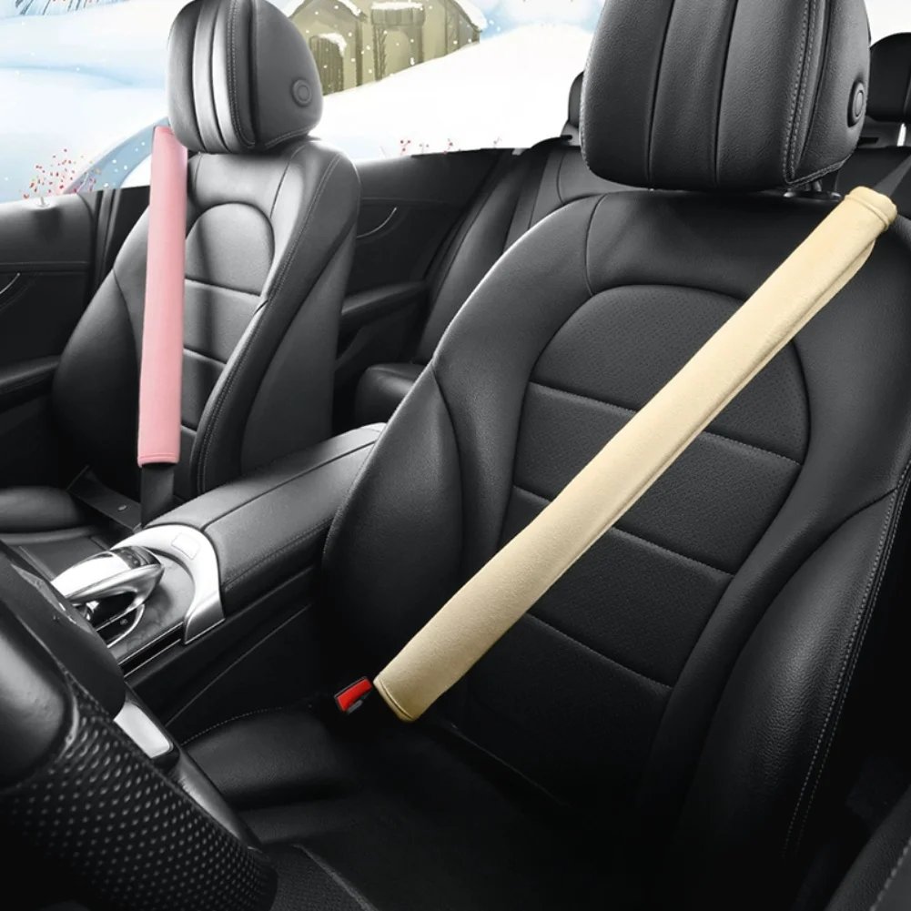 

50 см кожаный и плюшевый автомобильный ремень безопасности, наплечный чехол, коврик для ремня безопасности, Стайлинг автомобиля, внутренний чехол для ремня безопасности, аксессуары для интерьера