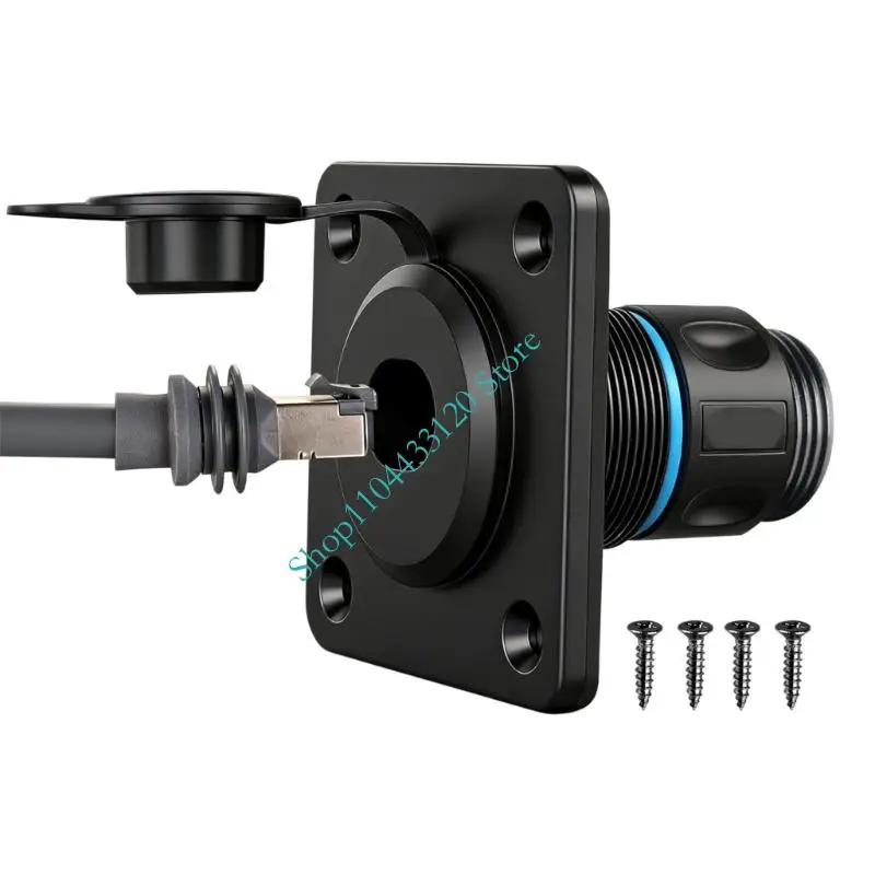 Waterproof Metal Wall Plate Ethernet Socket Heavy Duty for Satellite Gen3 with IP68 Rating & RJ45 CAT6 Female Connector