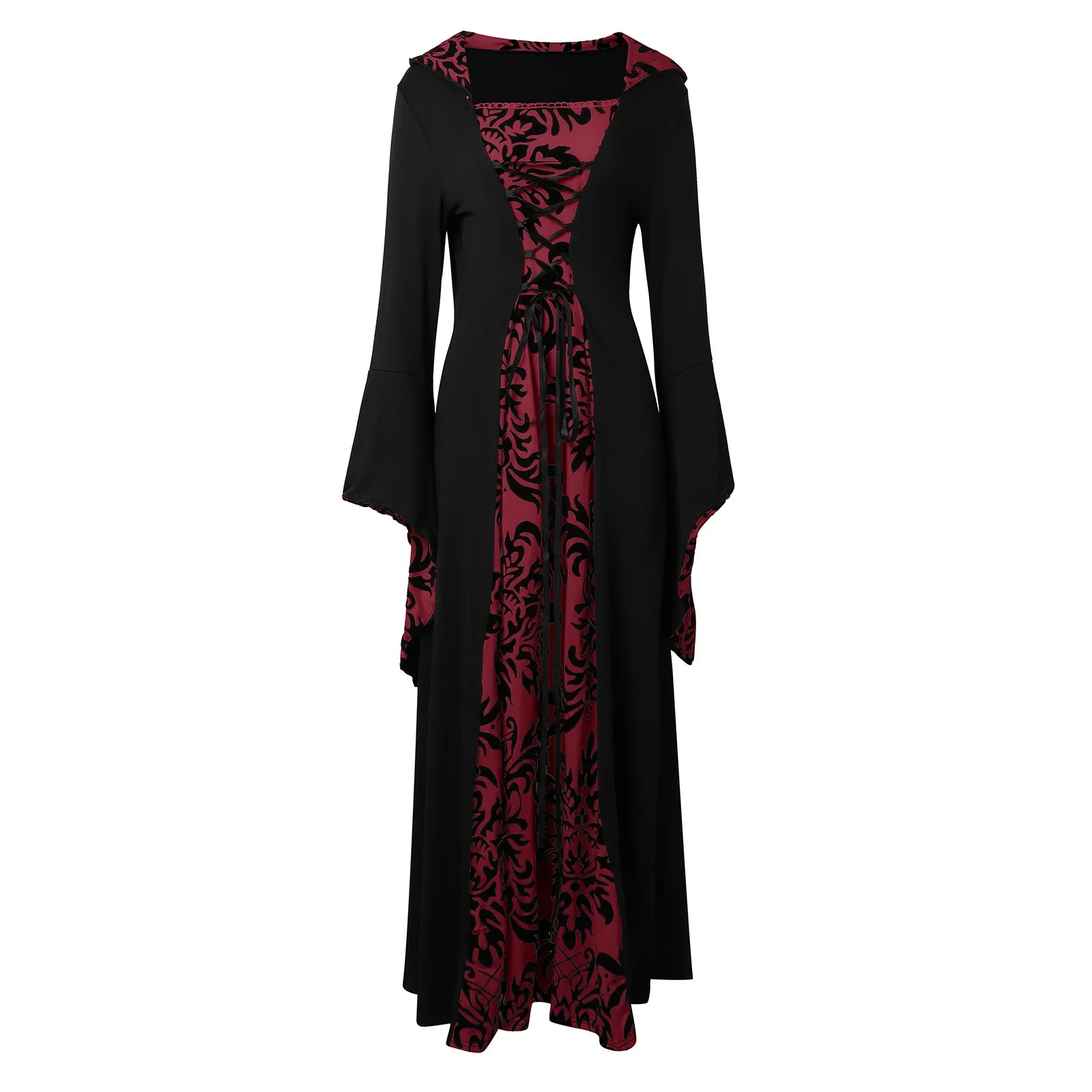 

Halloween Cosplay Flare Sleeve Victorian Dress Vampire Wizard Costume Renaissance Court Women Costume Medieval Maiden Fancy