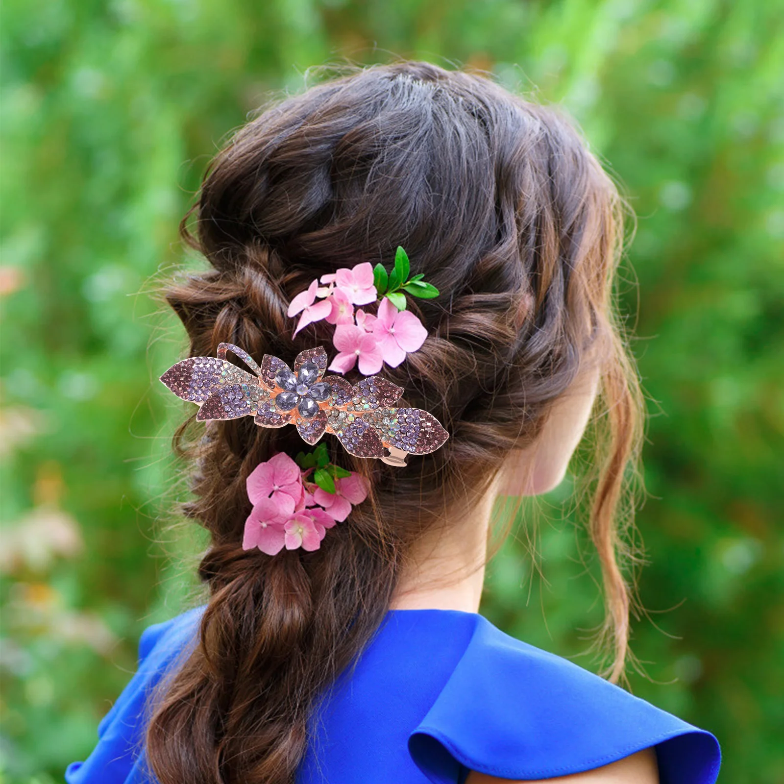 

Elegant Rhinestone Metal Hair Clip Stylish Barrette For Women Wedding Bridal Hair Accessories
