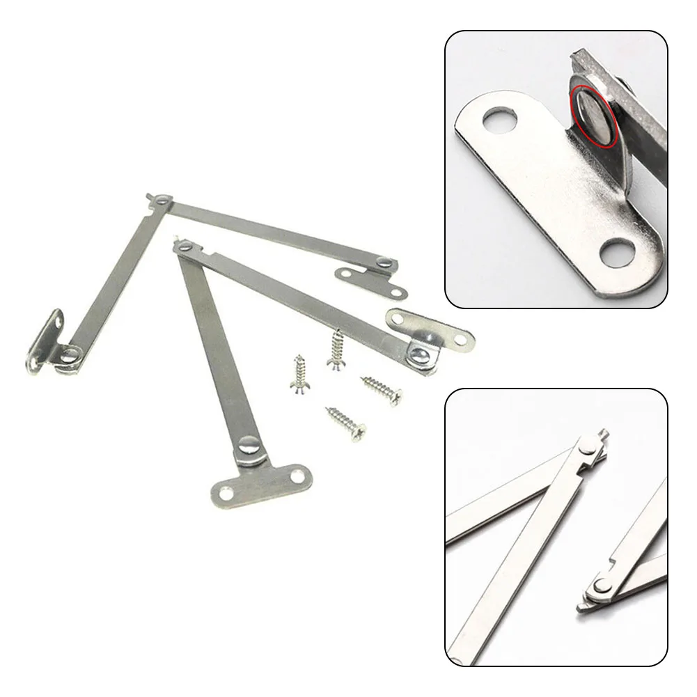 2 Pcs High Quality Folding Trolleys Two-fold Tie Rod Display Rack Folding Trolleys Silver Two-fold Lower Doors