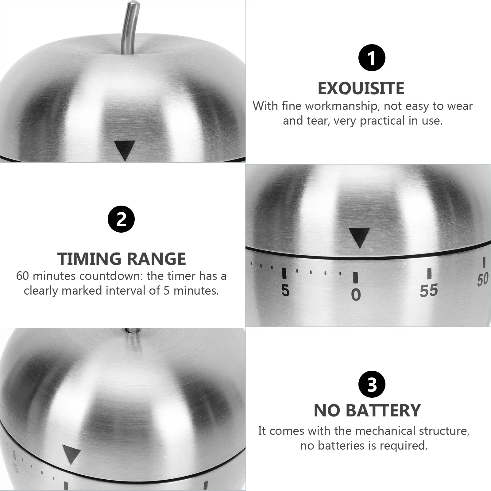 

Egg Shaped Timer Practical Kitchen Timer No Required Time Management Tool for Cooking Baking Time Reminder