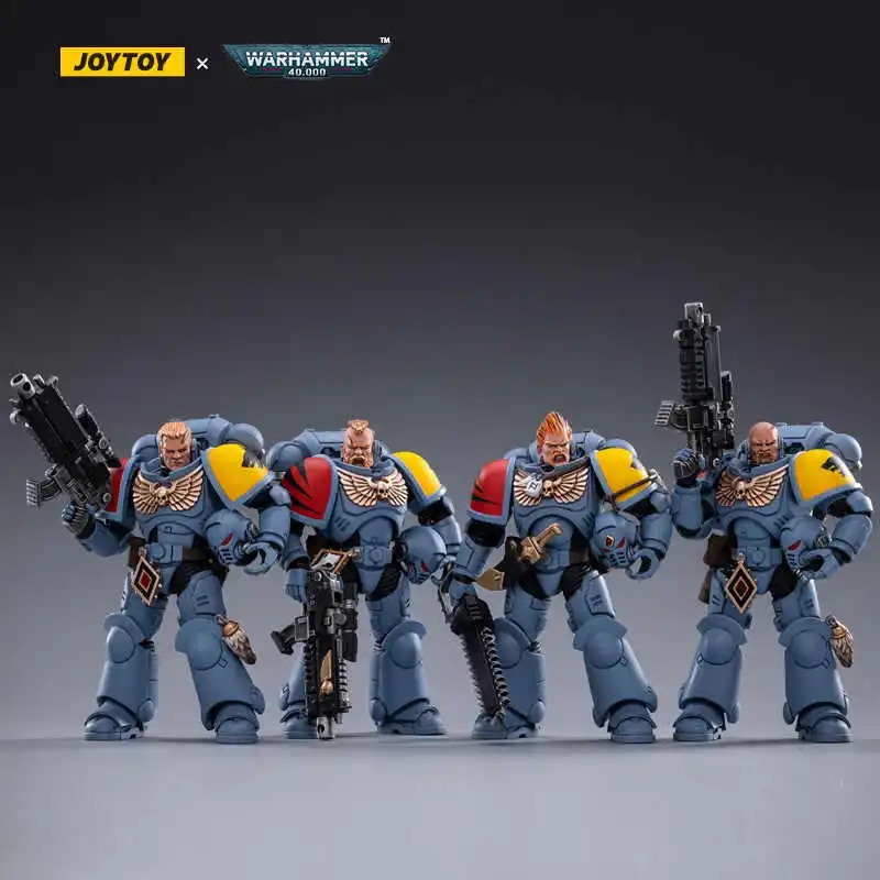 

In StockJOYTOY Dark Source Warhammer 40K Space Wild Wolf Hunter Claw Squad Sword Guard Young Wolf Lord Unbeaten Mecha Sixth Army