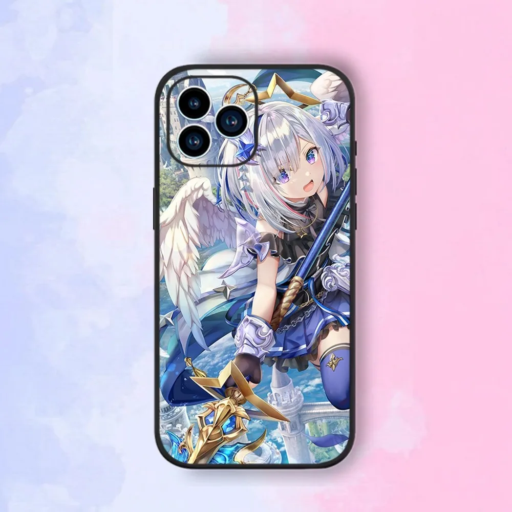 Virtual Idol Amane Kanata Phone Case For iPhone 15,14,13,12,11,XS,XR,X,8,7,Pro,Max,Plus,mini Silicone Black Cover