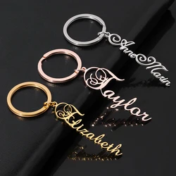 Personalized Custom Name Stainless Steel Keychain for Women Fashion Customized Nameplate Key Chains Jewelry Wholesale Keyring