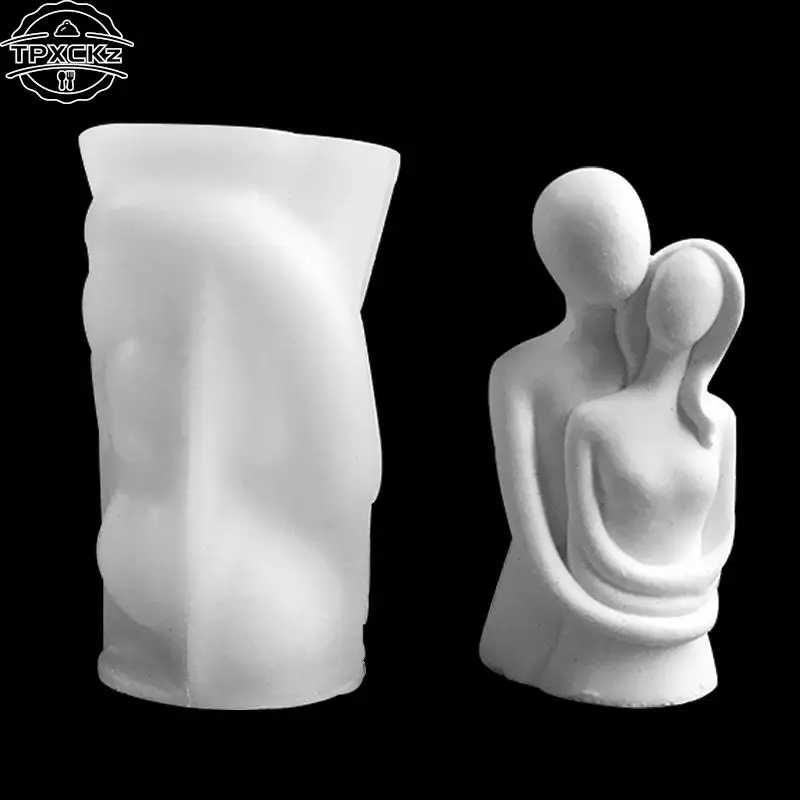 3D Hug Candle Silicone Mold Non-Stick Heart-shaped Aromatic Candle Gypsum Process Resin Soap Cake Decoration Mold Handmade Molds