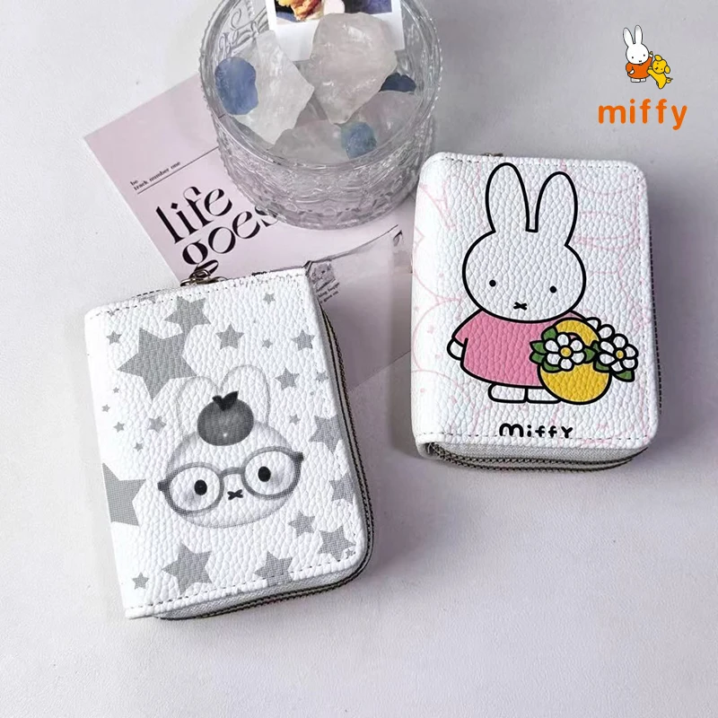 

Kawaii Miffy Wallet Cartoon PU Portable Creative Coin Purse Dopamine High Quality Money Bags Anime Accessories Girl Perfect Gift