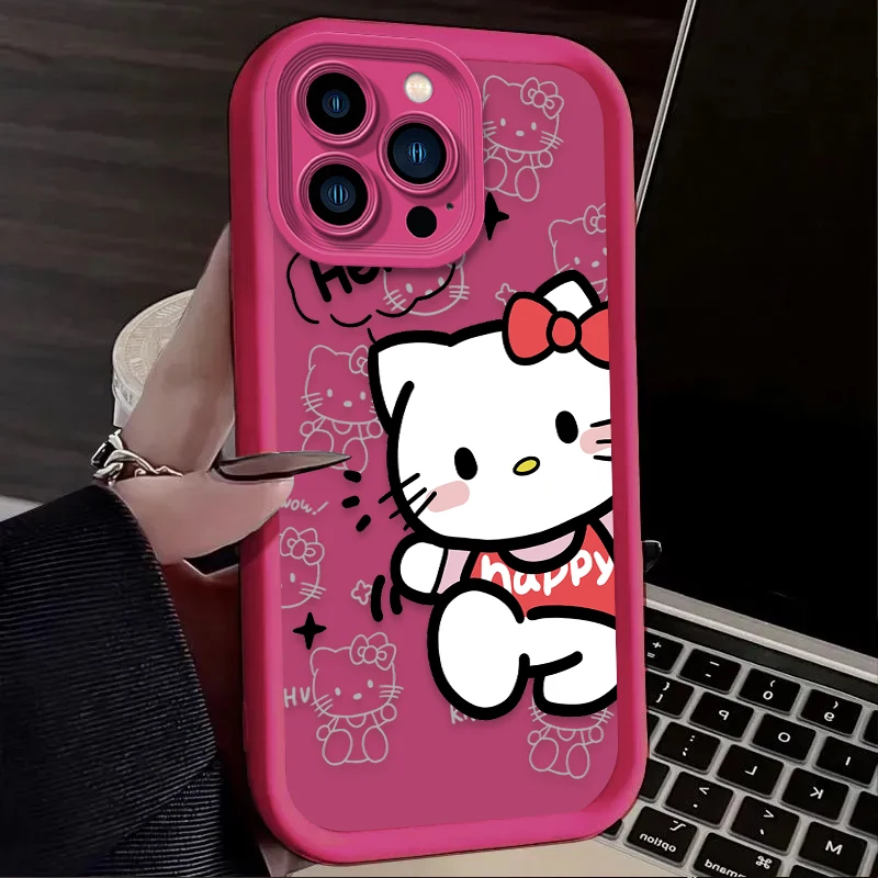 Чехол с рисунком «Hello Kitty Pochacco» для iPhone 17 Air 16E 15 14 13 12 11 Pro Max X XS X S Max XR SE 2020 SE4 7 8 Задняя крышка