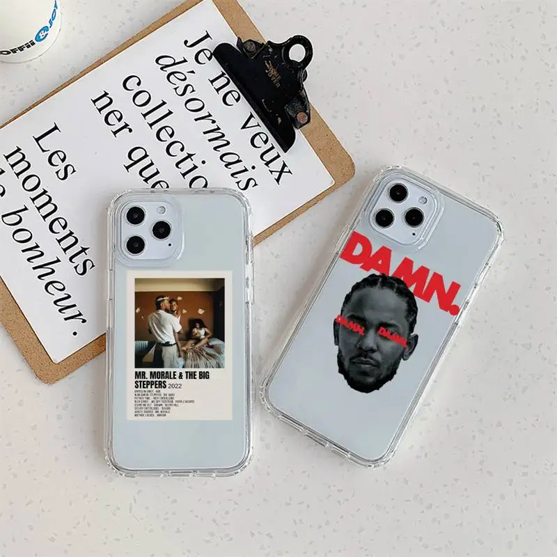 kendrick lamar Rapper  Phone Case For iPhone 11 12 Mini 13 14 Pro XS Max X 8 7 6s Plus 5 SE XR Transparent Shell