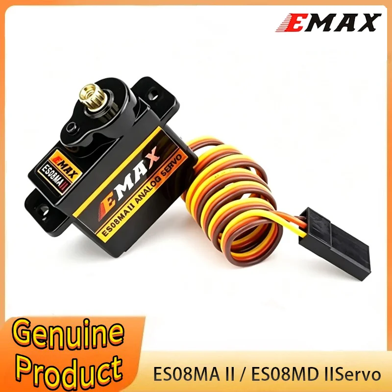Servo Analógico Mini EMAX ES08MA II 12g com Engrenagem de Metal / Servo Digital Mini EMAX ES08MD II 13g com Engrenagem de Metal para Aviões RC e Drones FPV de Corrida