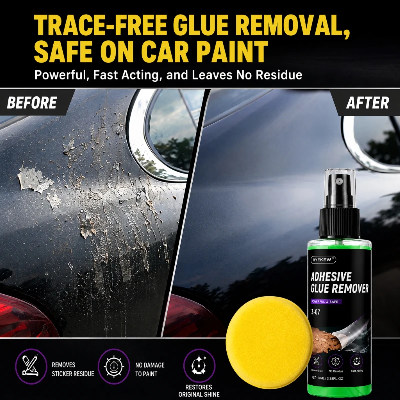 Car Adhesive Remover Spray, Sticker & Decal Glue Cleaner, Auto Paint Safe Tar Resin Bug Remover, Car Care Tools Accessories