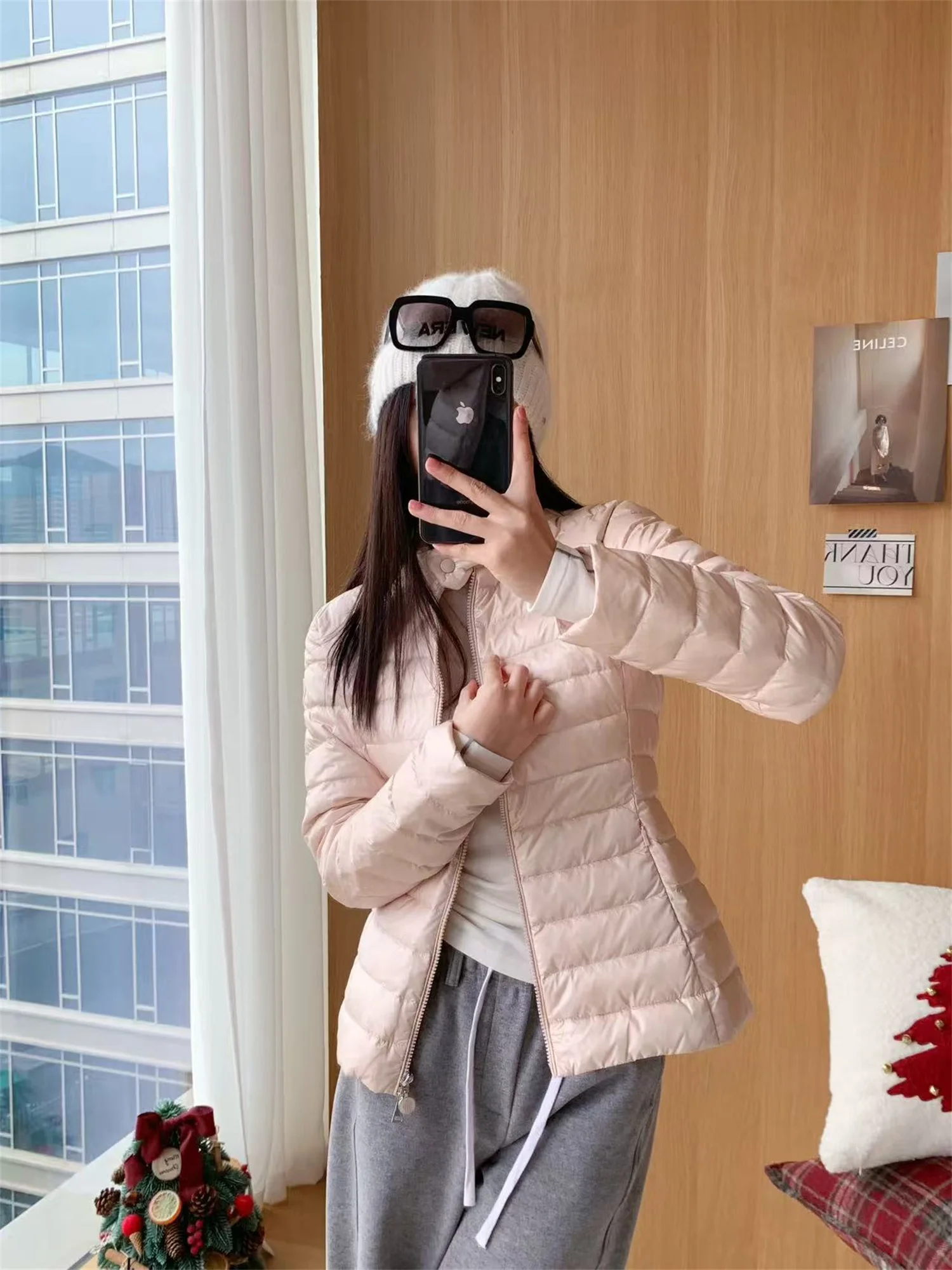 

Ультралегкая куртка из гусиного пуха с утягивающим поясом, дизайнерским кроем и застежкой-молнией, повседневная модная короткая куртка