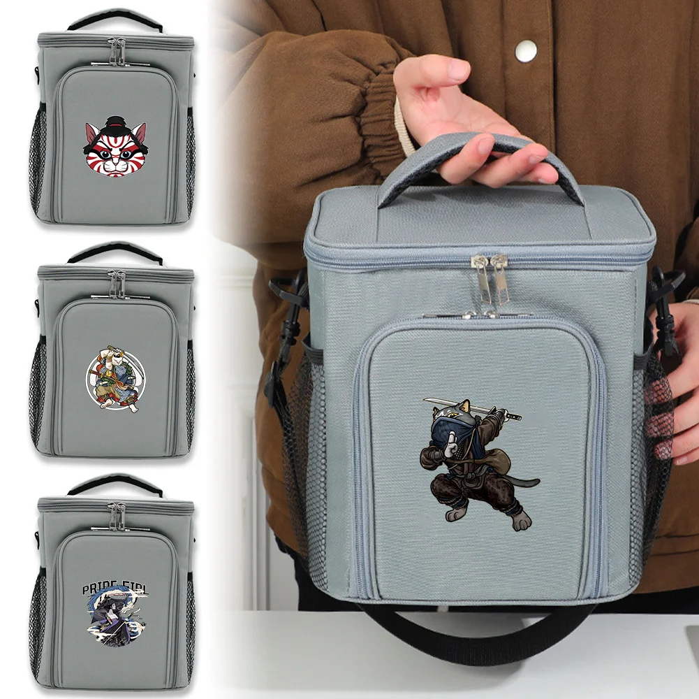 Front Opening Double-layer Ice Pack Samurai Printing Series Reusable Food Keep Fresh Ice Bag Outdoor Travel Refrigerated Bag