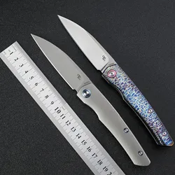 CH3550 Ceramic Ball Bearings M390 Steel TC4 Handle Folding Knife Outdoor Camping Hunting  EDC Tools Pocket Knives